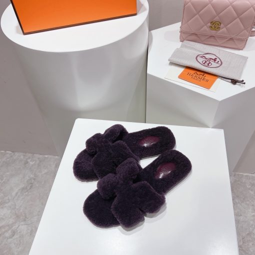 Hermes Oran Sandal Dark Purple H231288Z Vl350 - Image 3