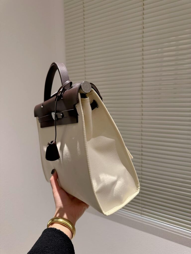 Hermes Vache Hunter Toile Herbag Zip 31 Beige 31Cm - Image 6