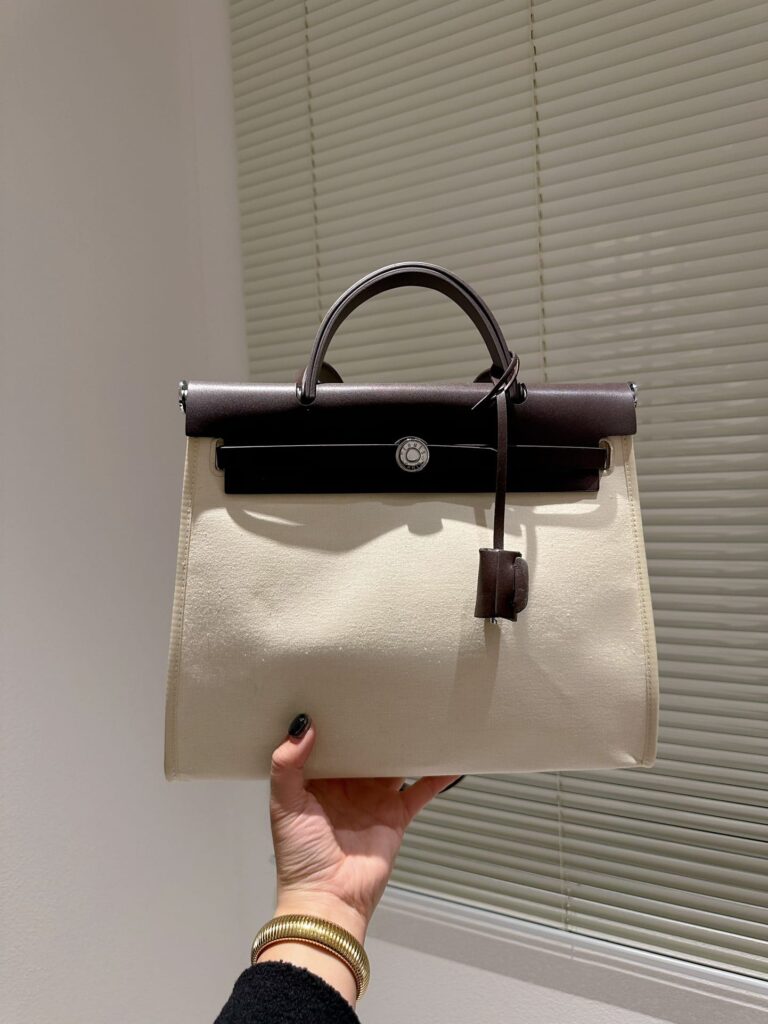 Hermes Vache Hunter Toile Herbag Zip 31 Beige 31Cm - Image 5