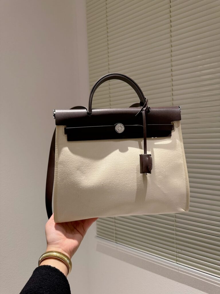 Hermes Vache Hunter Toile Herbag Zip 31 Beige 31Cm - Image 2