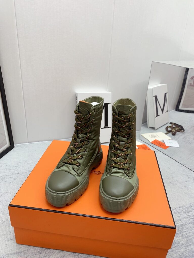Hermes Fresh Ankle Boots Green - Image 8