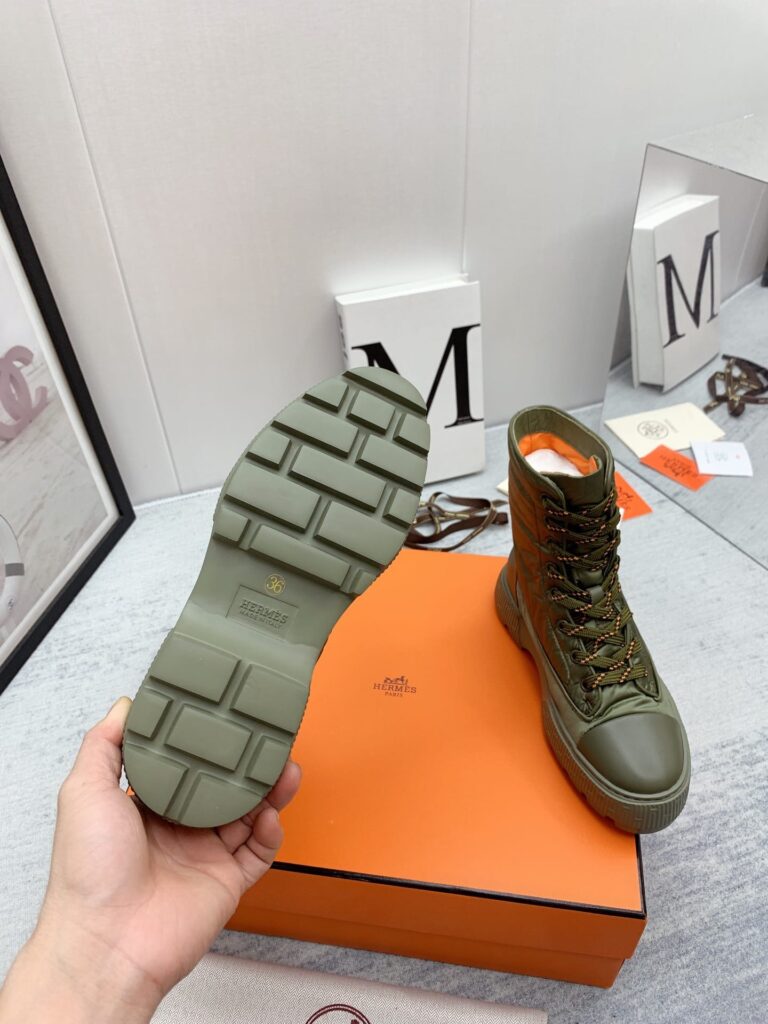 Hermes Fresh Ankle Boots Green - Image 7