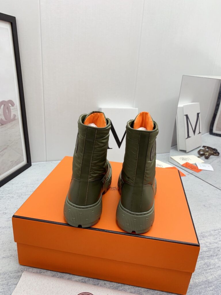 Hermes Fresh Ankle Boots Green - Image 6