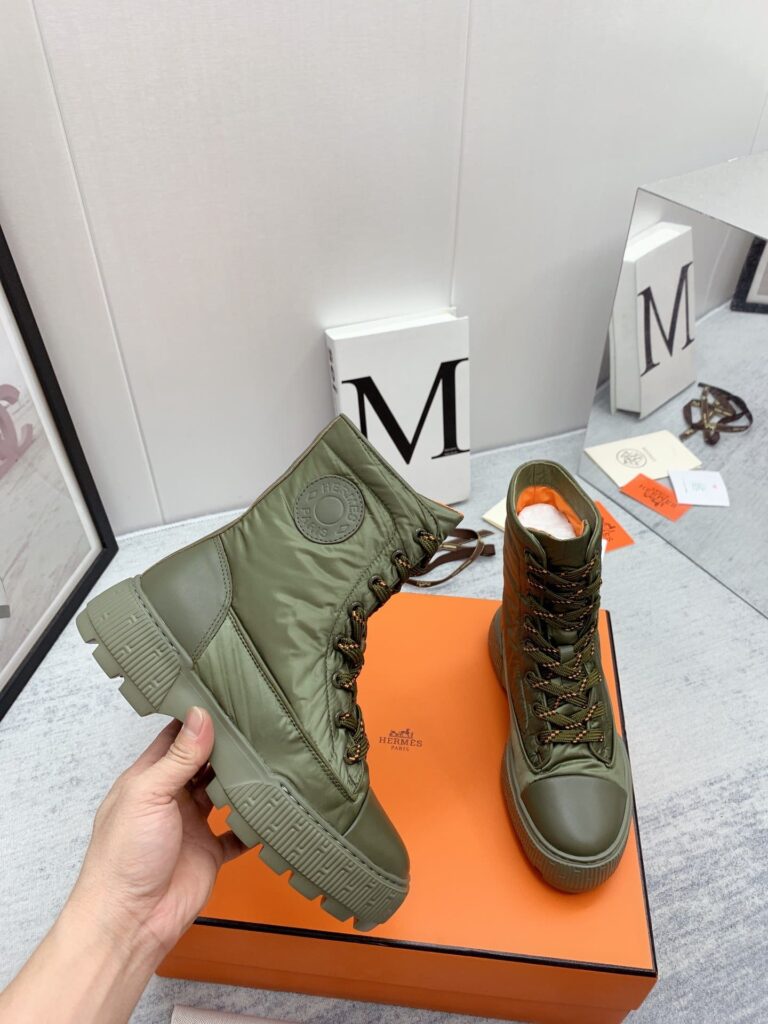 Hermes Fresh Ankle Boots Green - Image 4