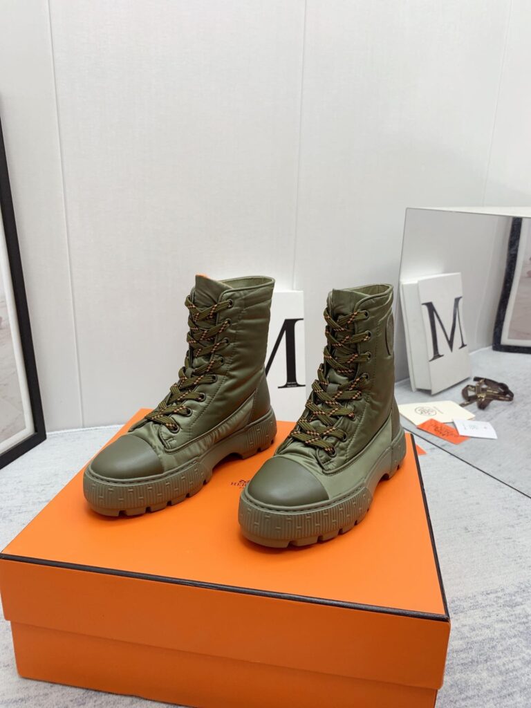 Hermes Fresh Ankle Boots Green - Image 3