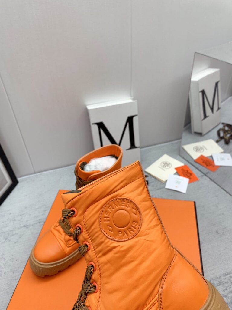 Hermes Fresh Ankle Boots Orange - Image 3