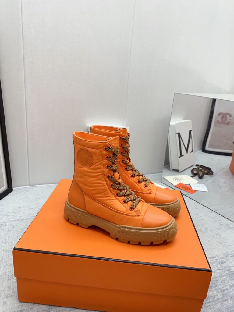Hermes Fresh Ankle Boots Orange - Image 7