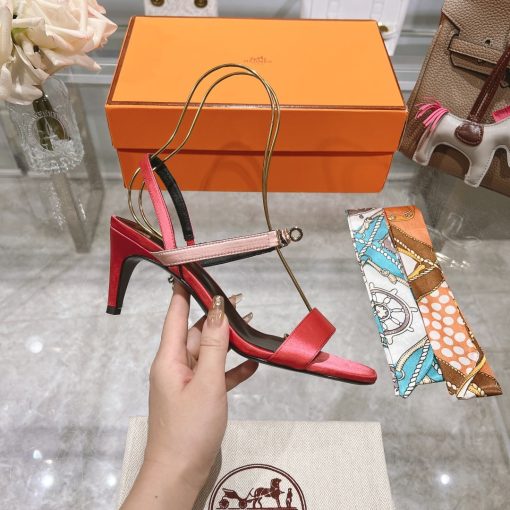 Hermes Glamour 75 Sandal Red - Image 5