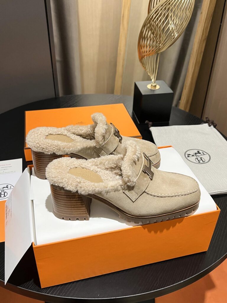 Hermes Flore 60 Mule Beige - Image 2