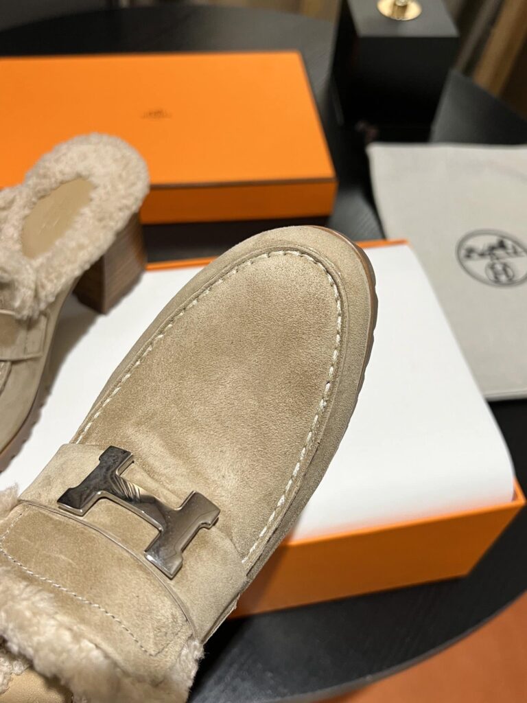 Hermes Flore 60 Mule Beige - Image 4