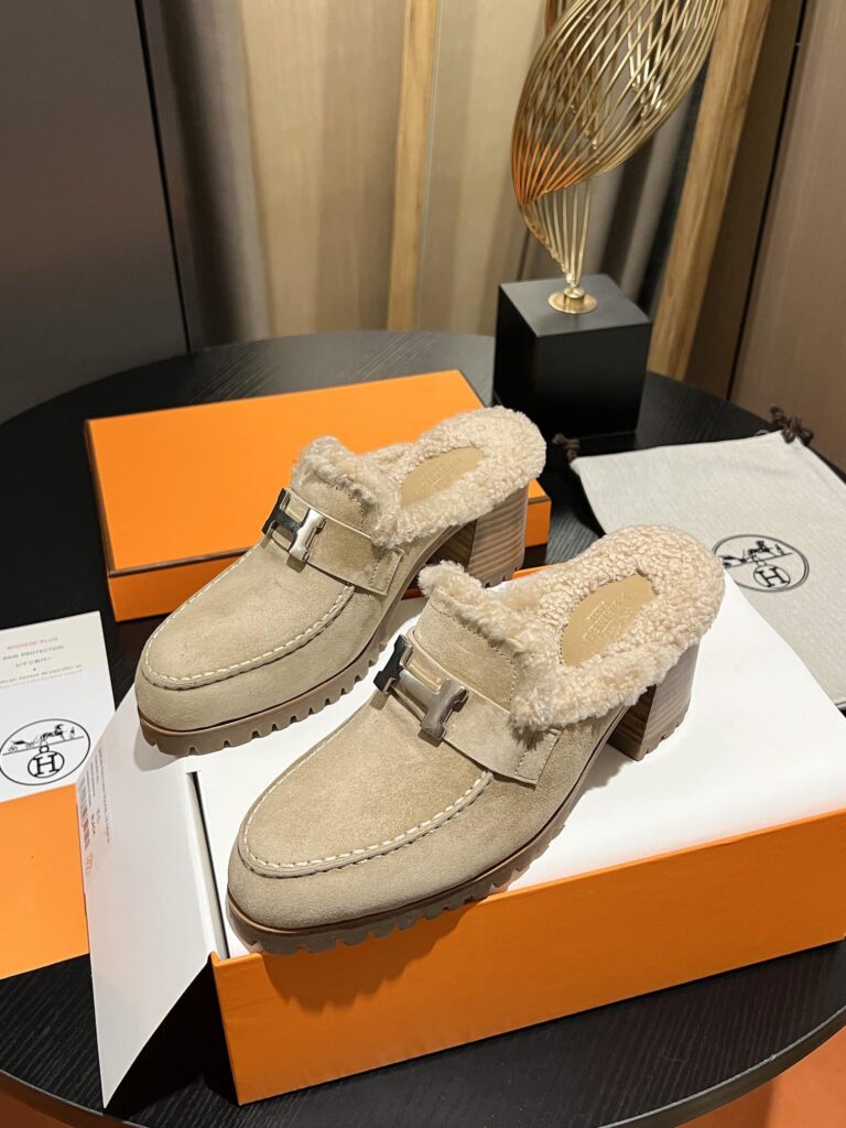 Hermes Flore 60 Mule Beige - Image 5