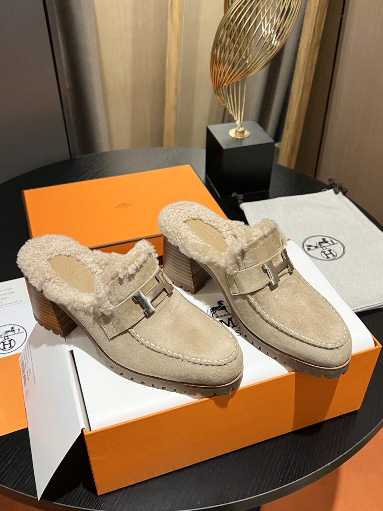 Hermes Flore 60 Mule Beige - Image 7