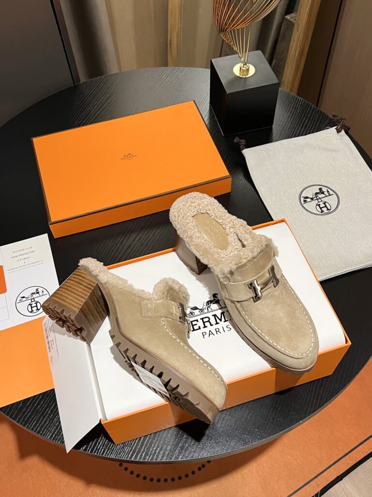 Hermes Flore 60 Mule Beige - Image 8