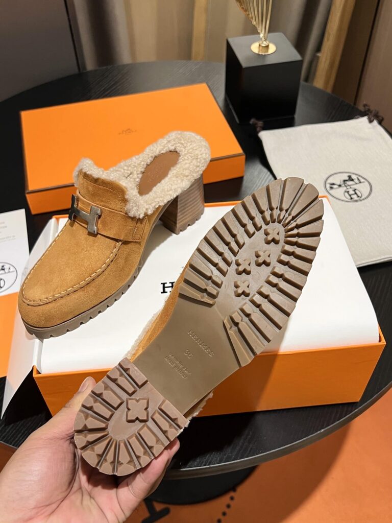 Hermes Flore 60 Mule Light Brown - Image 2