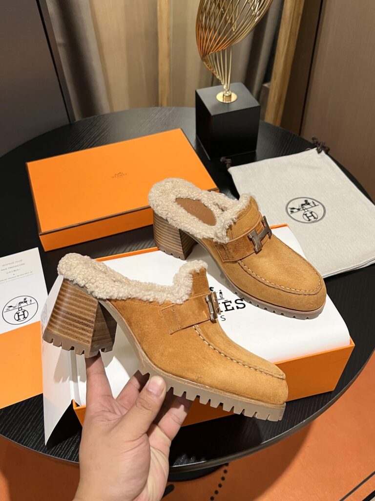 Hermes Flore 60 Mule Light Brown - Image 3