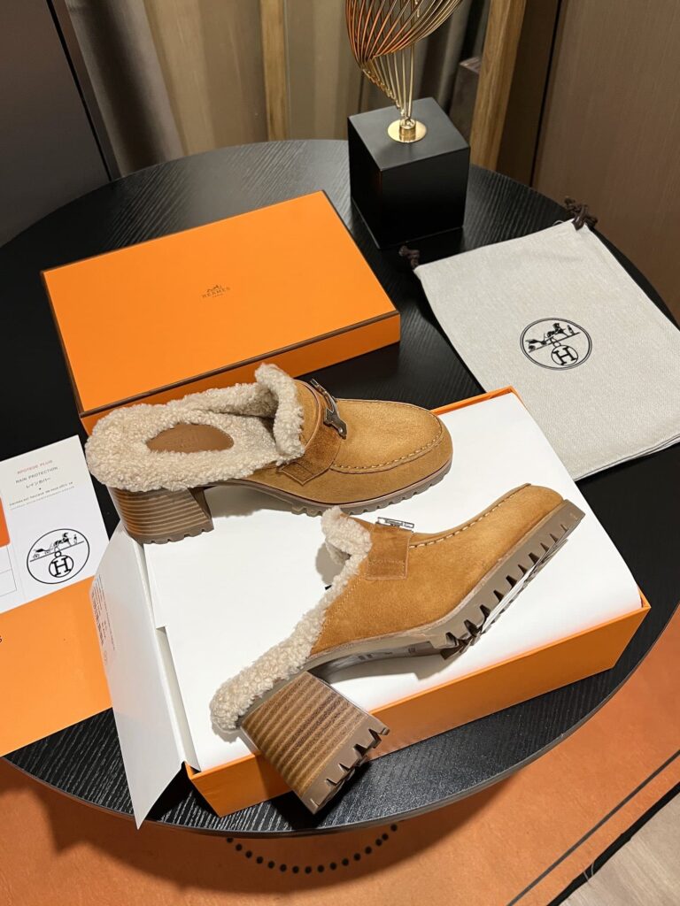 Hermes Flore 60 Mule Light Brown - Image 4