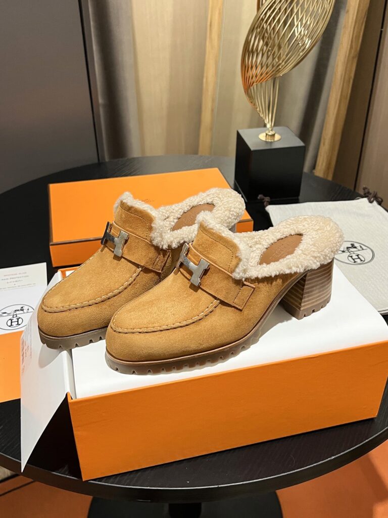 Hermes Flore 60 Mule Light Brown - Image 5