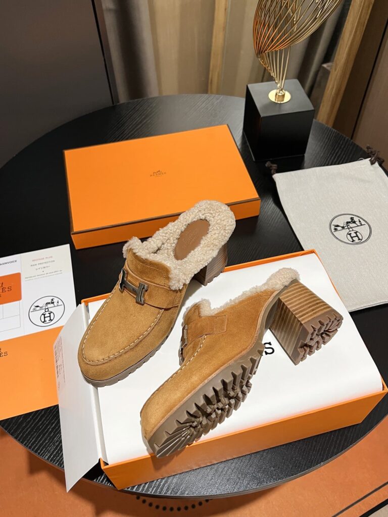 Hermes Flore 60 Mule Light Brown - Image 7