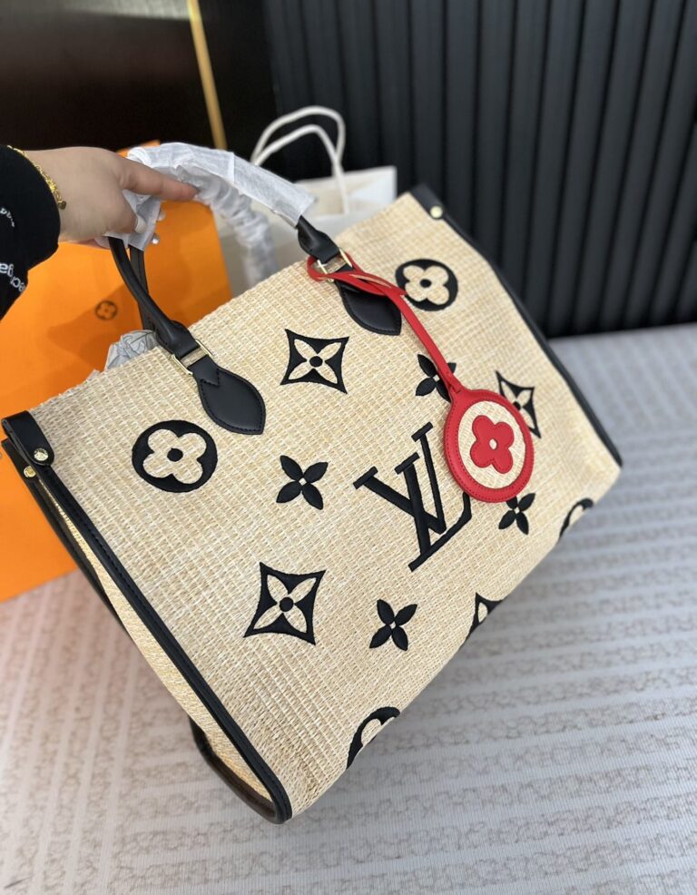 Louis Vuitton Onthego Mm Raffia Tote Bag 40Cm M57723 - Image 2