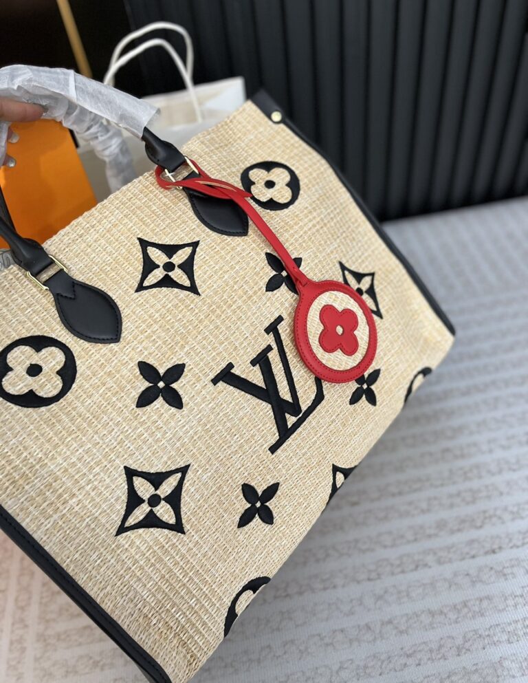 Louis Vuitton Onthego Mm Raffia Tote Bag 40Cm M57723 - Image 4