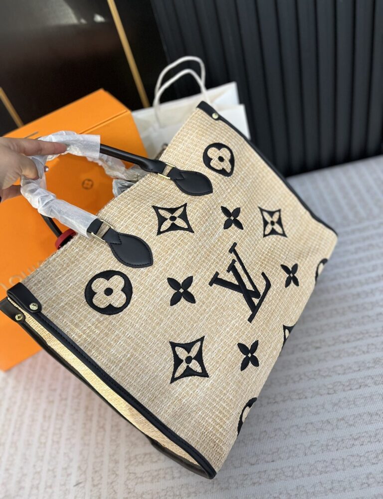 Louis Vuitton Onthego Mm Raffia Tote Bag 40Cm M57723 - Image 5