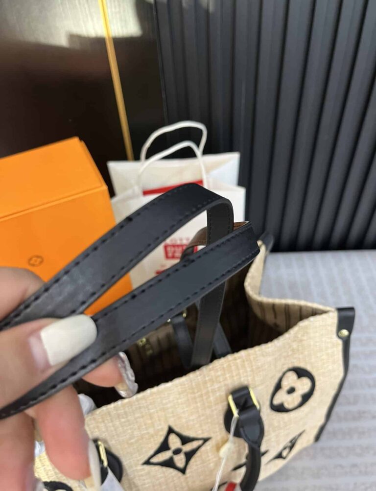 Louis Vuitton Onthego Mm Raffia Tote Bag 40Cm M57723 - Image 9