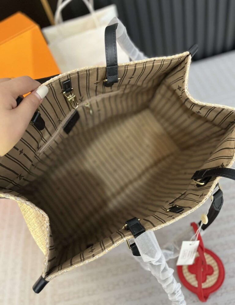 Louis Vuitton Onthego Mm Raffia Tote Bag 40Cm M57723 - Image 10