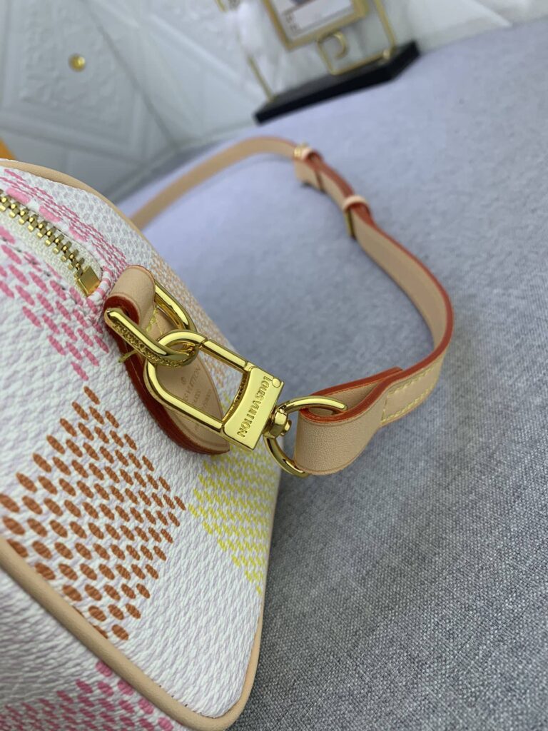 Louis Vuitton Speedy Bandoulière Damier Canvas Peach 20Cm - Image 4