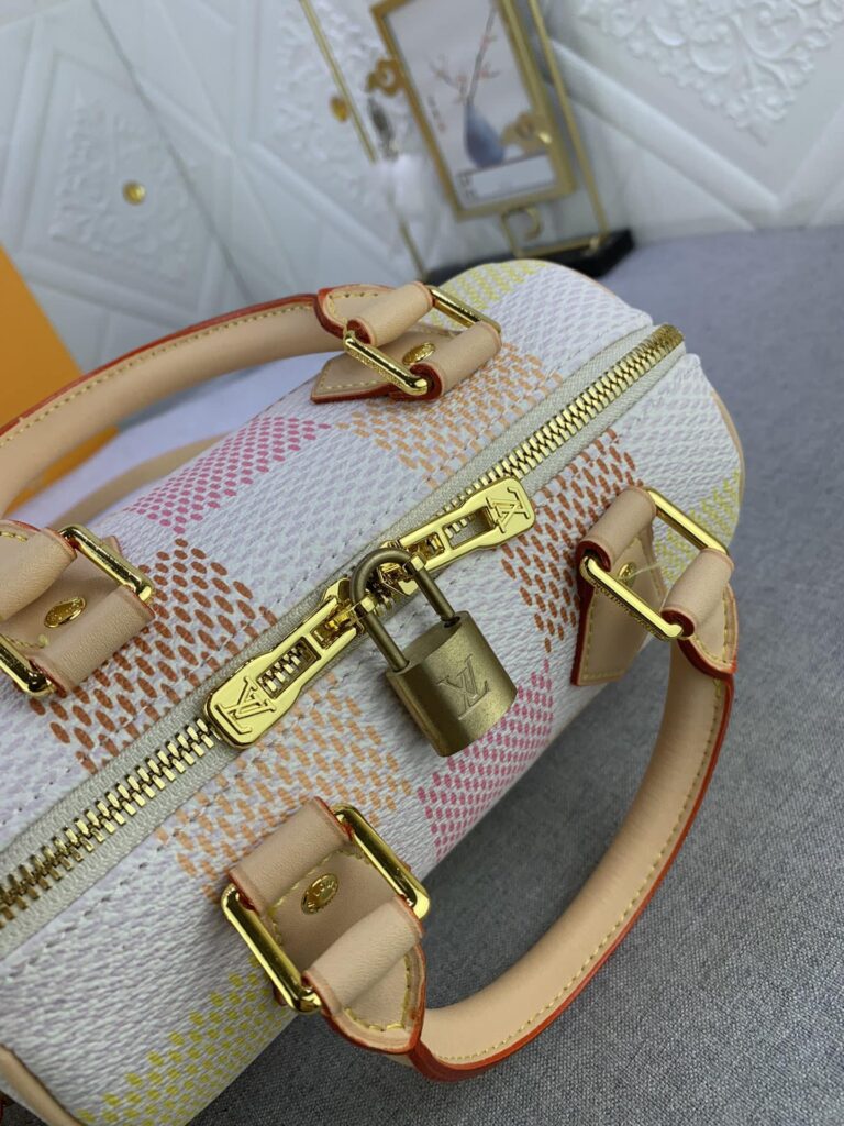 Louis Vuitton Speedy Bandoulière Damier Canvas Peach 20Cm - Image 5