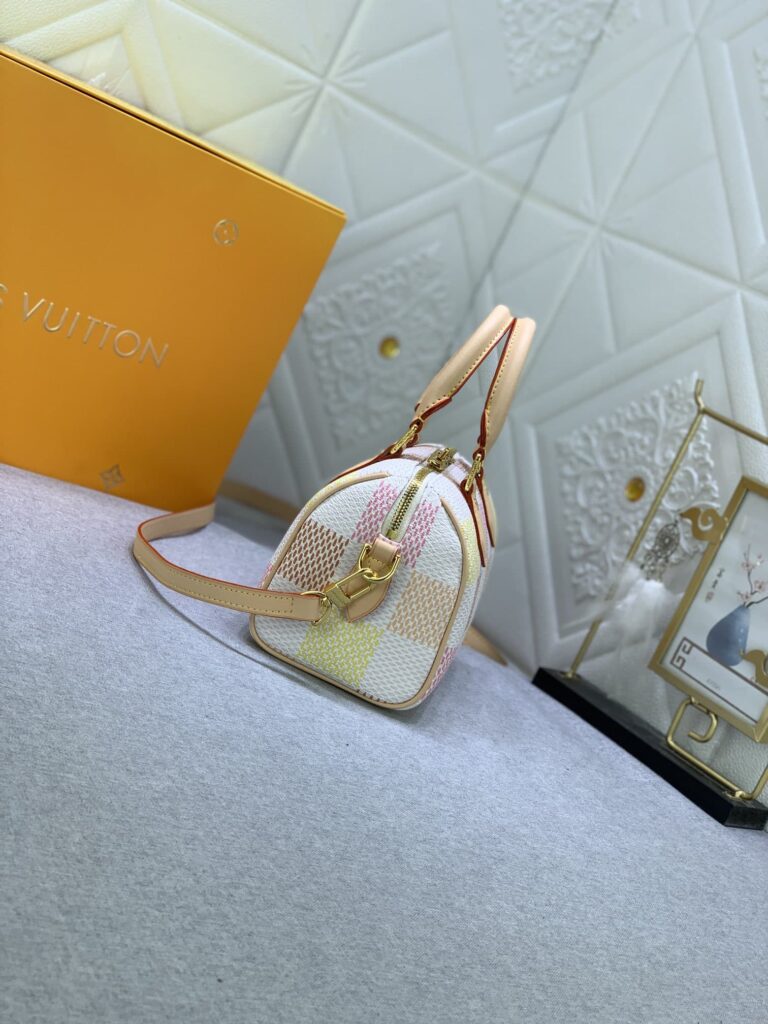 Louis Vuitton Speedy Bandoulière Damier Canvas Peach 20Cm - Image 7