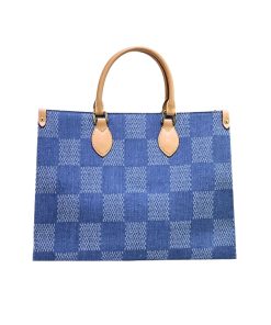 Louis Vuitton On The Go Mm Damier Demin Blue 35Cm