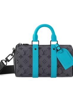 Louis Vuitton Keepall Bandoulière 25 Monogram Eclipse Reverse Coated Canvas Turquoise 25Cm M11645