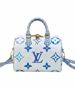 Louis Vuitton Speedy Bandoulière White Blue 25Cm