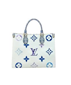 Louis Vuitton By The Pool On The Go Pm Tote Bag Blue 34Cm