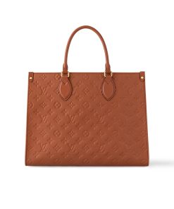 Louis Vuitton On The Go Mm Monogram Empreinte Leather Cognac 35Cm M12775