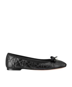 Dior Ballet Flat Black Quilted Cannage Calfskin Kdb877Cqc S900
