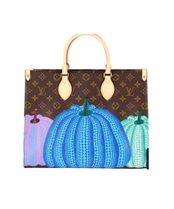 Louis Vuitton X Yk Onthego Bag Blue 34Cm