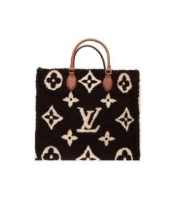 Louis Vuitton Onthego Monogram Teddy Fleece Black And White 40Cm