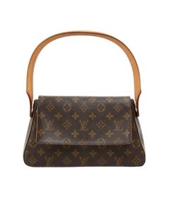 Louis Vuitton Leather Mini Looping Monogram Canvas 28Cm