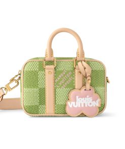 Louis Vuitton Nano Porte Documents Voyage Portable Briefcase Damier Golf Canvas Green 20Cm N40643