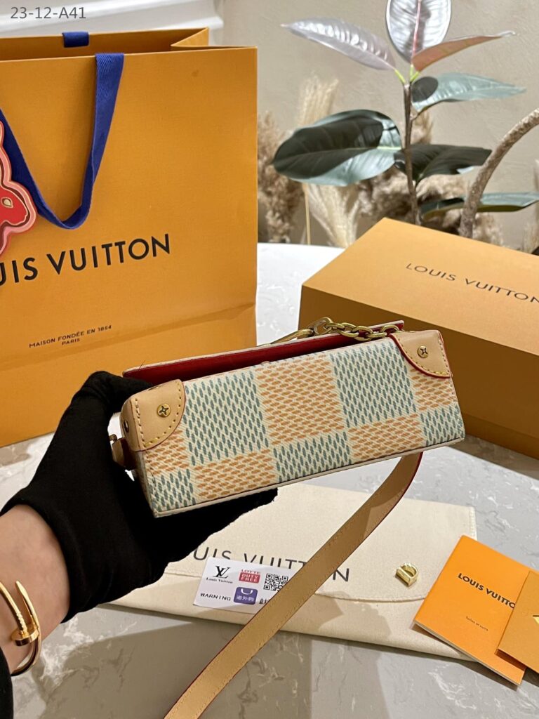 Louis Vuitton Steamer Bag Damier Orange And Blue 20Cm - Image 6