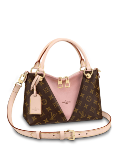 Louis Vuitton V Tote Mm Brown And Pink 36Cm M43966