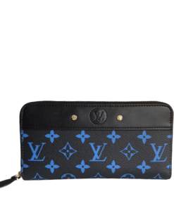 Louis Vuitton Zippy Wallet Long Wallet Black And Blue 19Cm M67234