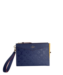 Louis Vuitton Monogram Mini Clutch 23Cm Navy Blue Wallet