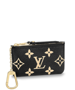 Louis Vuitton Monogram Key Pouch Black And Beige 12Cm M80885