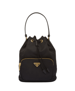 Prada Duet Re-Nylon Bucket Shoulder Bag Black 18Cm 1Bh038 Rv44 F0002Vuoo