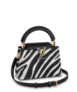 Louis Vuitton Capucines Mm Black And Grey Zebra Pattern 27Cm M58517