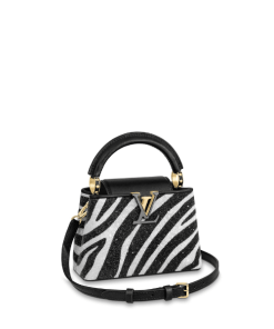 Louis Vuitton Capucines Mini Black And Grey Zebra Pattern 20Cm M58517