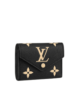 Louis Vuitton Victorine Wallet Black And Beige 12Cm M80968