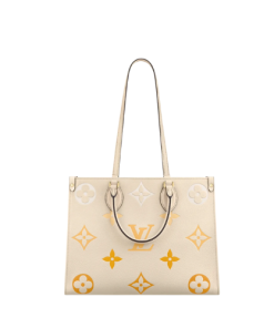 Louis Vuitton On The Go Mm Monogram Empreinte Leather White M45717